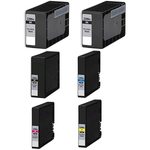 Compatible 6 Pack Canon PGI-2200XL MB5020 MB5120 MB5320 MB5420 iB4020 iB4120  High Yield Ink Cartridges